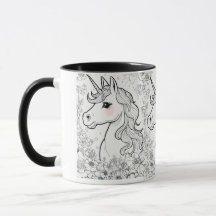 Té cup con diseño unicornio