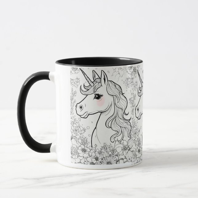 Taza Té cup con diseño unicornio (Izquierda)