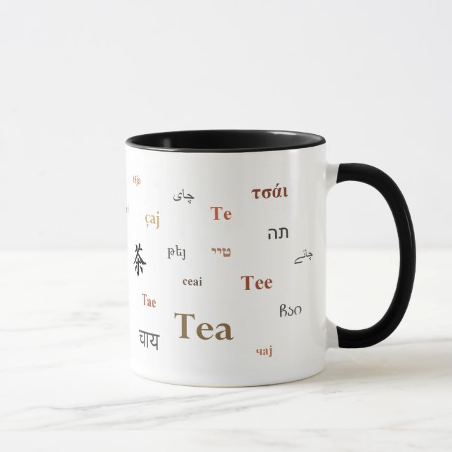 Taza Té en los otros idiomas (marrón) (Derecha)
