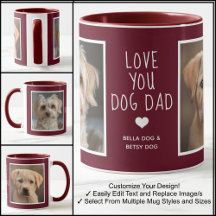 Te encanta Dog Dad Fotos de Maroon Moderno C31 y B