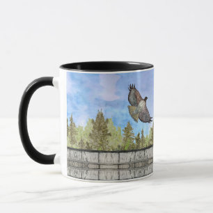 Taza Té Mug de café de ave de halcón rojo de hombro