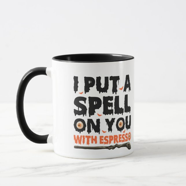 Taza Te puse un hechizo con Espresso Funny Halloween (Izquierda)