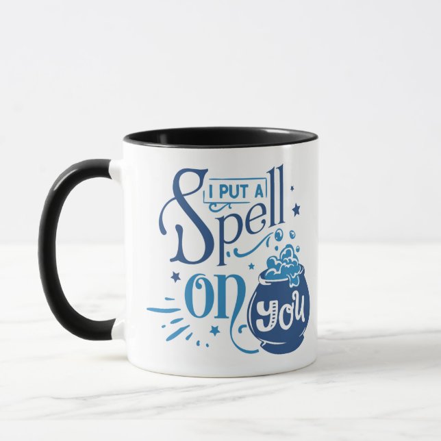 Taza Te puse una bola en la Halloween azul de Cauldron (Izquierda)