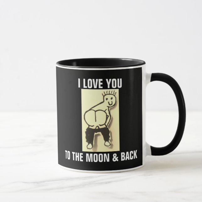 TAZA TE QUIERO A LA LUNA Y A LA ESPALDA, PERO CHICO CAF (Derecha)