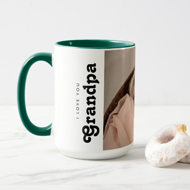 Taza Te quiero abuelo Foto de bebé (Con donut)