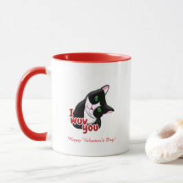 Taza Te quiero gato de San Valentín