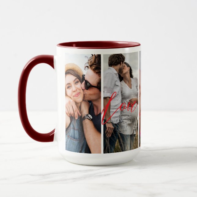 Taza Te quiero por siempre Personalizado de Collage de  (Izquierda)