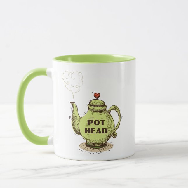 Taza Tea Pot Head Funny Tea Mug (Izquierda)
