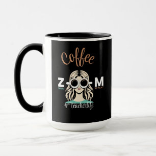 Taza Teach Coffee Zoom Repetir #TeacherLife