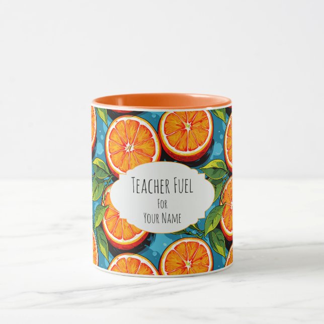 Taza Teacher Fuel Orange – Personalized Coffee Mug (Centro)