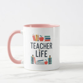 Taza Teacher Life Modern Typography Design