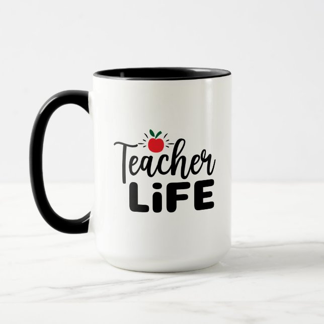 Taza Teacher Life Wordart (Izquierda)