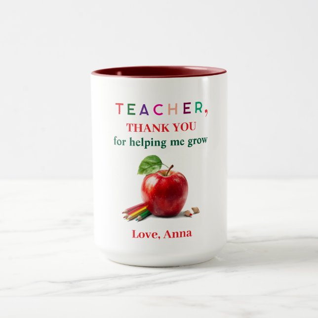 Taza Teacher Mug Gift – Thank You Message (Centro)