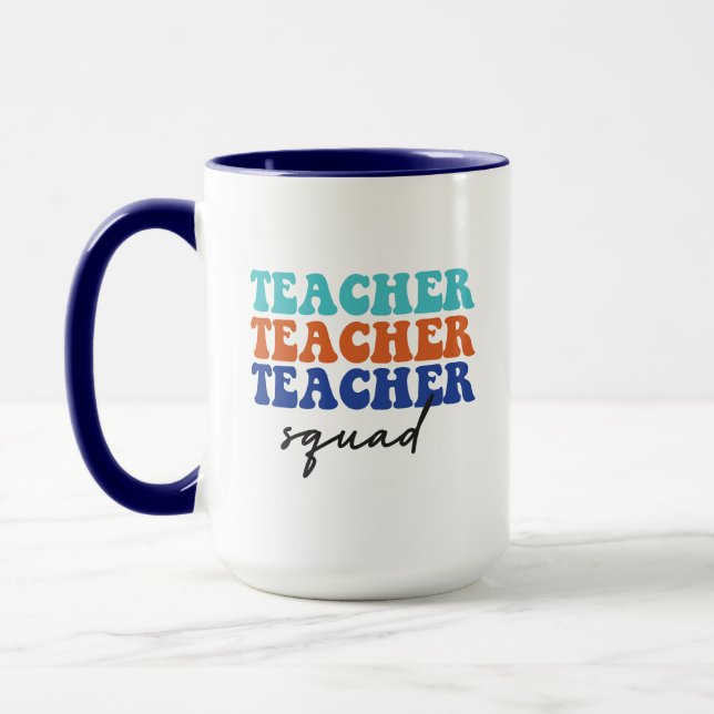 Taza Teacher Squad Wordart (Izquierda)