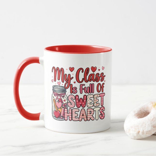Taza Teacher Sweet Heart Valentine's Mug (Con donut)