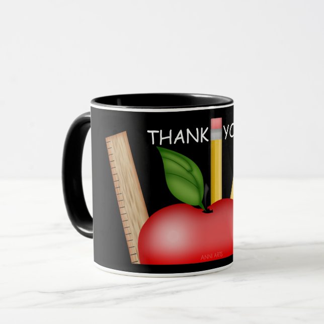 Taza Teacher's Apple Custom Blackboard Mug (Anverso izquierdo)