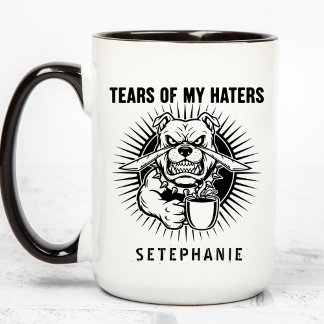Taza Tears Of My Haters Mug, Funny Bulldog Mug, Haters