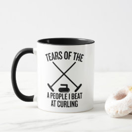 Taza Tears of the People I Beat at Curling Funny