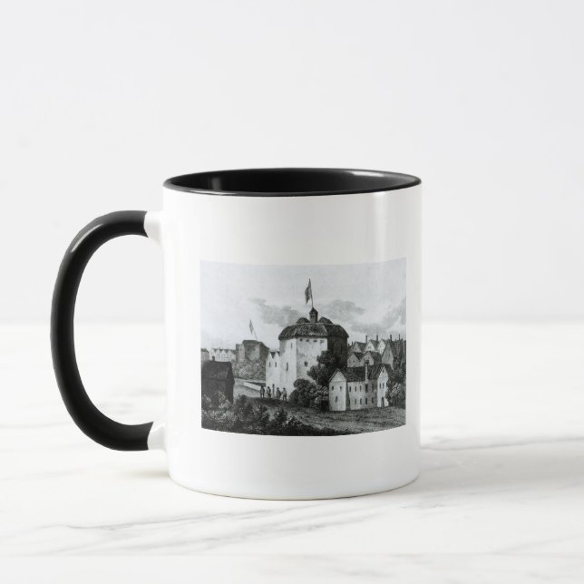 Taza Teatro de The Globe en el Bankside (Izquierda)