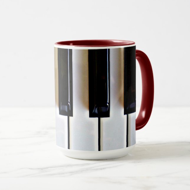 Taza Teclado - Blanco y negro (Anverso derecho)