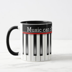 Taza Teclado de piano con cita musical