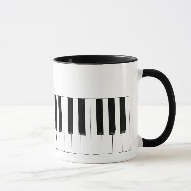 Taza Teclado Piano Música Dos Muñecas Tedonadas (Derecha)