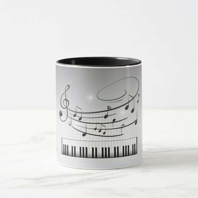 Taza Teclado y notas de la música (Centro)
