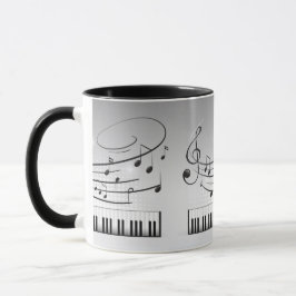 Taza Teclado y notas de la música