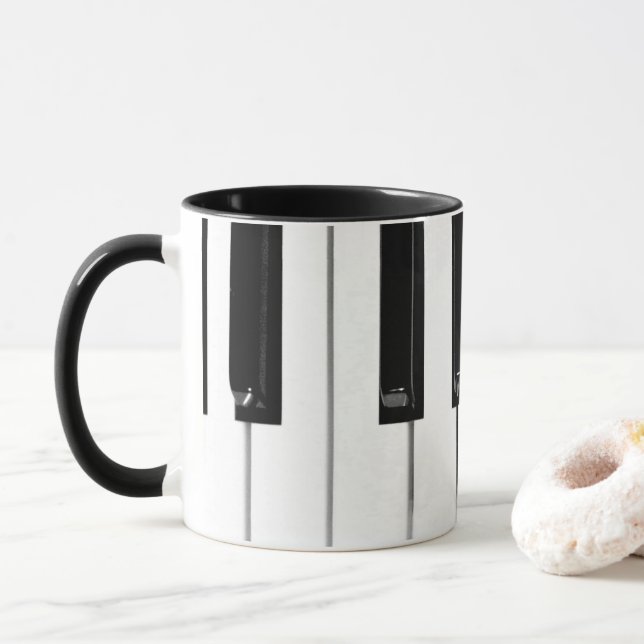 Taza Teclas de teclado de piano (Con donut)