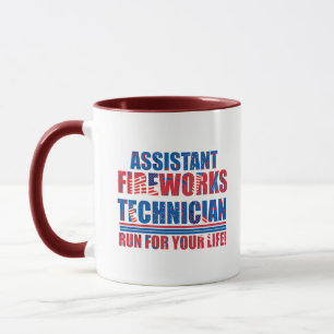 Taza Técnico auxiliar de fuegos artificiales gracioso 4