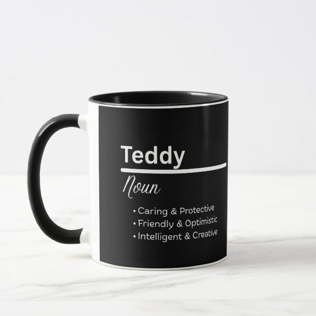 Taza Teddy Boy Name Definition Personalized Mug (Izquierda)