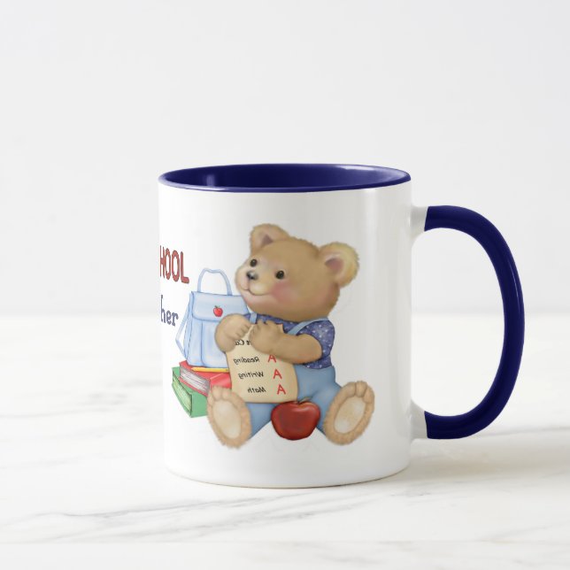 Taza Teddy de los días escolares - Profesor de preescol (Derecha)