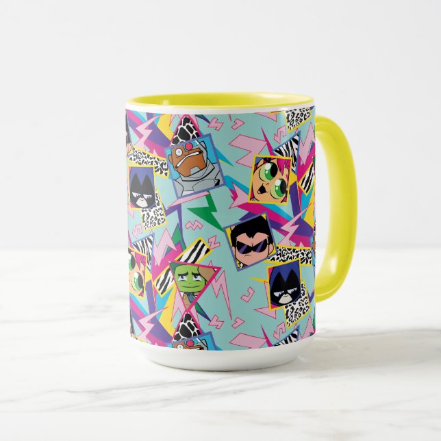 Taza Teen Titans Go! | Retro 90's Group Collage (Anverso derecho)