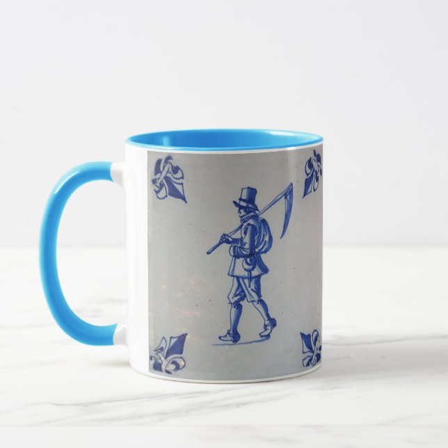 Taza Teja azul de Delft - plantilla (Izquierda)