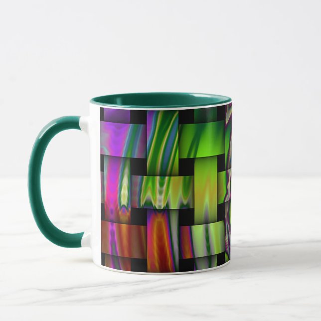 Taza Tejido de cesta psicodélico cerámico (Izquierda)