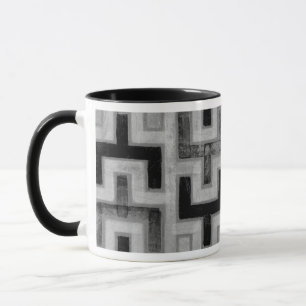 Taza Tejido de paño negro africano con patrones geométr