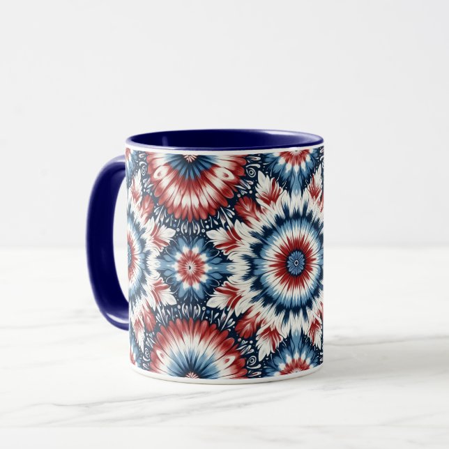 Taza Tejido rojo, blanco y azul (Anverso izquierdo)