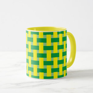 Taza - Tejido verde y amarillo