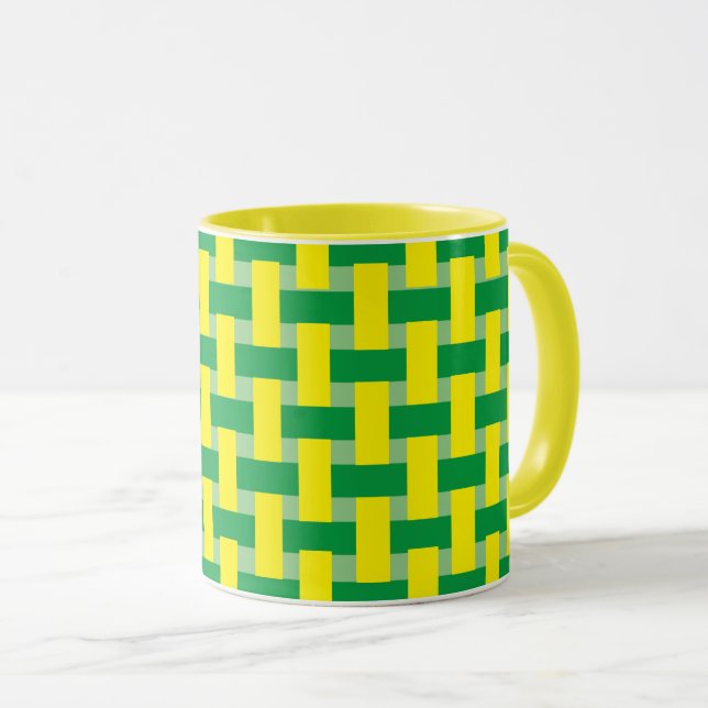 Taza - Tejido verde y amarillo (Anverso derecho)