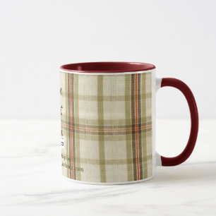 Taza Tela a Cuadros, Tu Texto Aquí