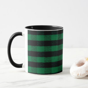 Taza Tela de cuadros de búfalo de franela verde