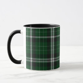 Taza Tela escocesa de tartán blanca negra verde