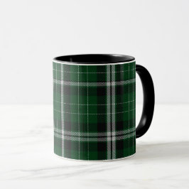 Taza Tela escocesa de tartán blanca negra verde