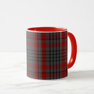 Taza Tela escocesa de tartán gigante negra roja gris d