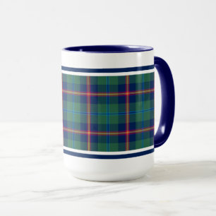 Taza Tela escocesa verde y azul del tartán joven del