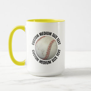 Taza Tela Mediana YELLOW Combo 15oz Béisbol Personaliza