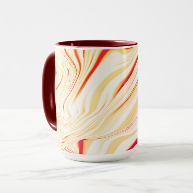 Taza Tela ondulada con tonos beige claro, curva rosa ro (Anverso izquierdo)