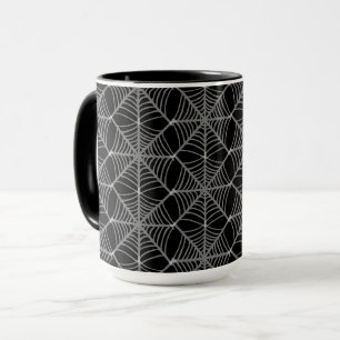 Taza Telarañas negras y blancas de Halloween