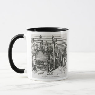 Taza Telares de poder del telar jacquar (grabado)