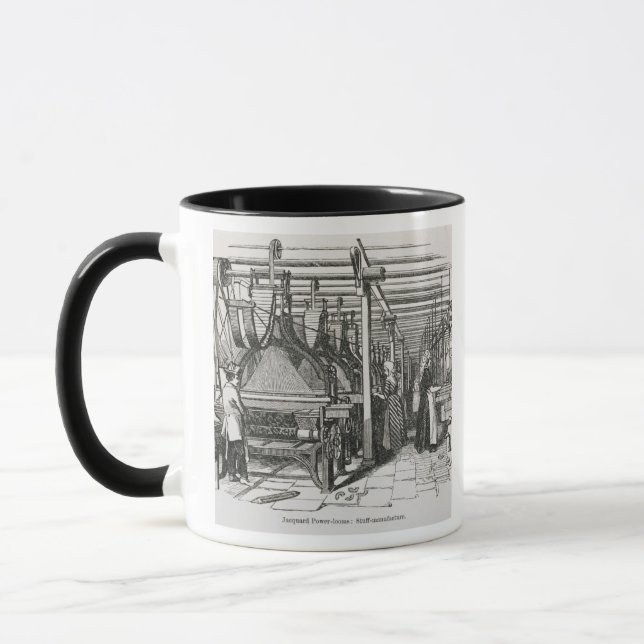 Taza Telares de poder del telar jacquar (grabado) (Izquierda)